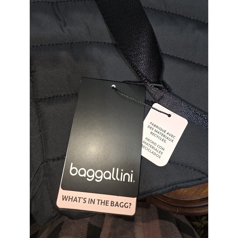 Baggallini Set Wave Tote NWT Black Travel Tote Laptop Shoulder Bag Quilted - Picture 2 of 8